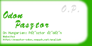 odon pasztor business card